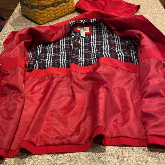 NWT FOG by London Fog Red Jacket Removable Hood Large FLAWS - Picture 5 of 15
